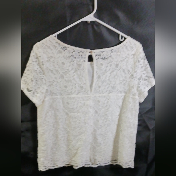 Forever 21 white lace blouse sz med - Picture 2 of 7